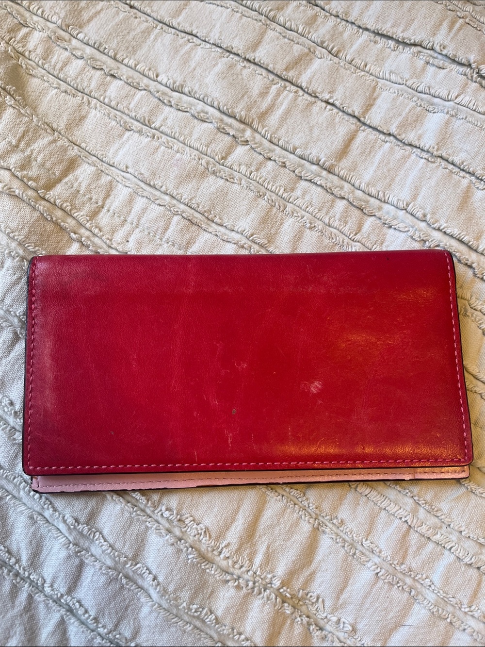 Coach bleeker tattersall red pink checkbook slim wallet planner agenda legacy - Picture 5 of 5